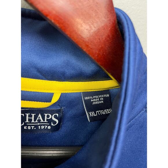 Chaps‎ Sweater Jacket Mens XXL blue 1/4 zip pullover pockets Golf Casual - Picture 5 of 8